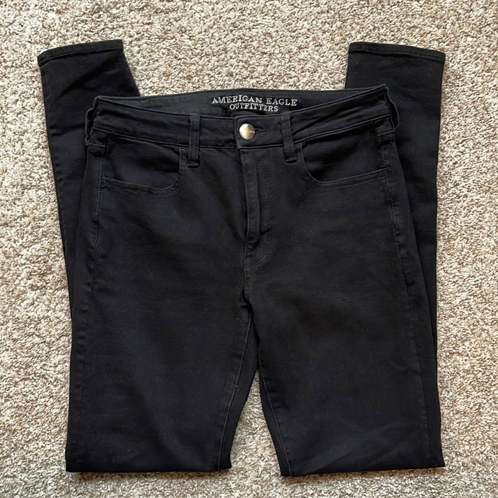 American Eagle Black High Rise Jegging Size 6 Long